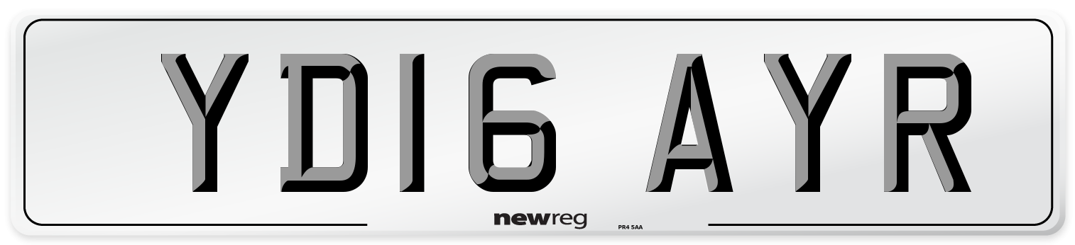 YD16 AYR Number Plate from New Reg